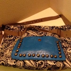 Paisley purse shoulder and hand straps cross body